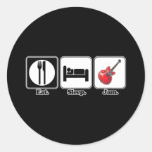 eat sleep jam guitar stickers