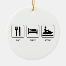 Eat Sleep Jet Ski Christmas Ornaments