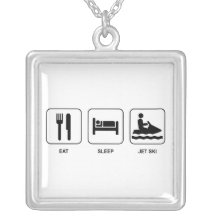 Eat Sleep Jet Ski Custom Necklace