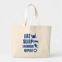 Eat sleep lacrosse canvas bags