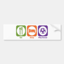 Eat Sleep Play Soccer Bumper Sticker