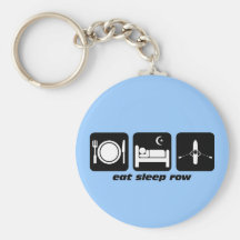 eat sleep row keychains