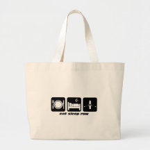 eat sleep row tote bag