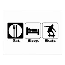 eat sleep skateboard postcards