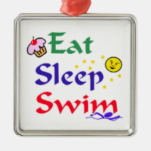 Eat Sleep Swim Christmas Ornament