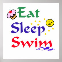 Eat Sleep Swim Poster