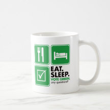 Eat Sleep Vote Green Mugs