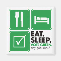 Eat Sleep Vote Green Refrigerator Magnets