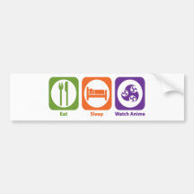 Eat Sleep Watch Anime Bumper Stickers