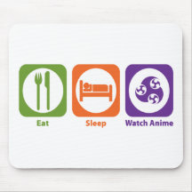 Eat Sleep Watch Anime Mouse Mat