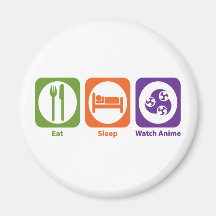 Eat Sleep Watch Anime Refrigerator Magnet