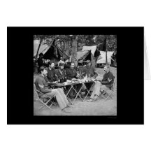 Eating at the Camp Mess at Bealeton, VA 1863 Card