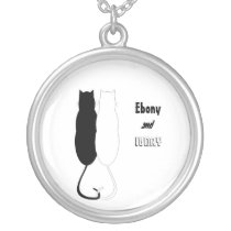 Ebony and Ivory Cats necklaces