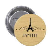 Ebony French Flourish Button