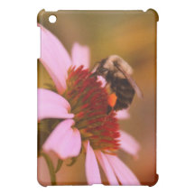 Echinacea and Bee Fine Art Cover For The iPad Mini