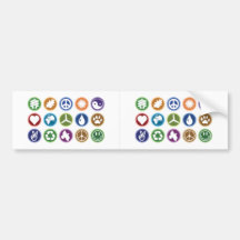 Eco Symbols Bumper Stickers
