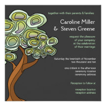 Eco Tree of Life Green Wedding Invitation
