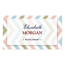 Ecologist - Natural Graceful Chevron Business Cards