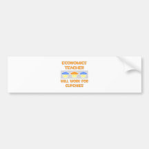 Economics Teacher ... Will Work For Cupcakes Bumper Stickers