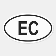 Ecuador "EC" Oval Sticker