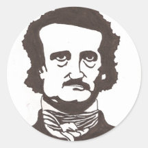 edgar allen poe round stickers