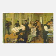 Edgar Degas - Cotton Exchange Rectangle Sticker