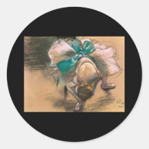 Edgar Degas Dancer Tying Her Shoe Ribbons Round Sticker