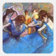 Edgar Degas - Dancers In Blue Square Stickers