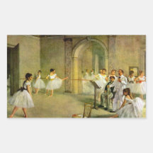 Edgar Degas - Hall of the Opera Ballet in the Rue Rectangle Stickers