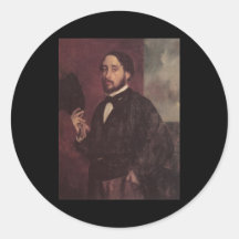 Edgar Degas Lifting His Hat Self Portrait Sticker