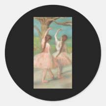 Edgar Degas Pink Dancer Round Stickers
