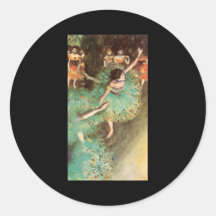 Edgar Degas The Green Dancer Round Stickers