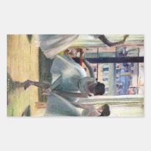 Edgar Degas - Three dancers in a practice room Rectangular Sticker