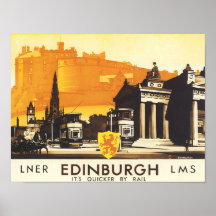 Edinburgh LNER Vintage Travel Print