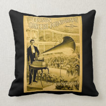 Edison Concert Phonograph Have You Heard It Throw Pillow