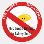 Egg Allergy Alert Sticker