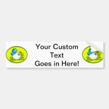 egg blue butterfly yellow oval design.png bumper sticker