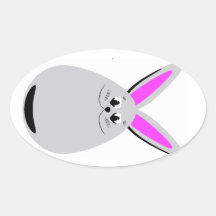 Egg Shaped Bunny Rabbit Stickers