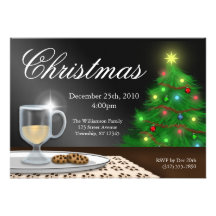 Eggnog and Cookies Christmas Invitations