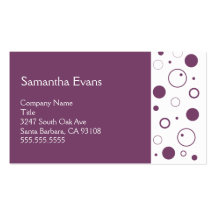 Eggplant and White Bubbles Business Card