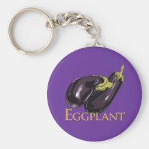 Eggplant Aubergine Keychain