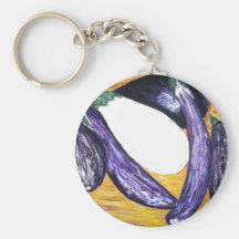 Eggplant Extravaganza original art from painting Key Chains