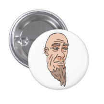 Eggplant-Head Man Pinback Button