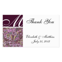 Eggplant Paisley Thank You Card Business Cards