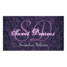 Eggplant Purple Custom Monogram Business Card