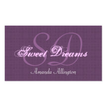 Eggplant Purple Custom Monogram V01 Business Card Templates