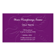 Eggplant Tone on Tone Hibiscus Business Card Template