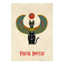 Egyptian Cat Goddess Personalized Invitation