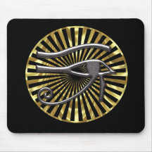 Egyptian Eye of Horus Gold and Black Mousepad