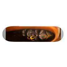 Egyptian Skull Bride Art with Nose Ring and Beads Skate Deck
